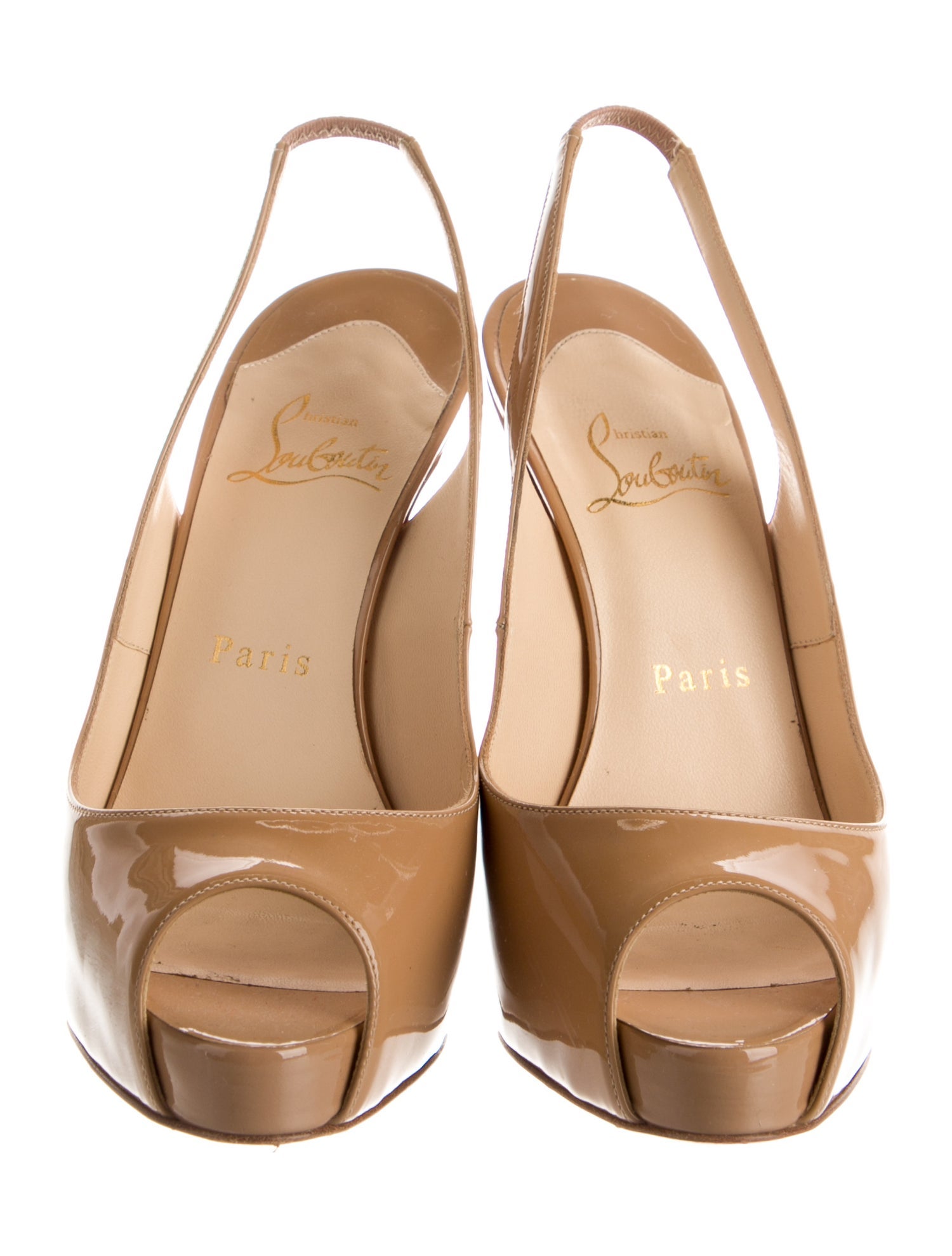 Christian Louboutin Patent Leather Slingback Pumps